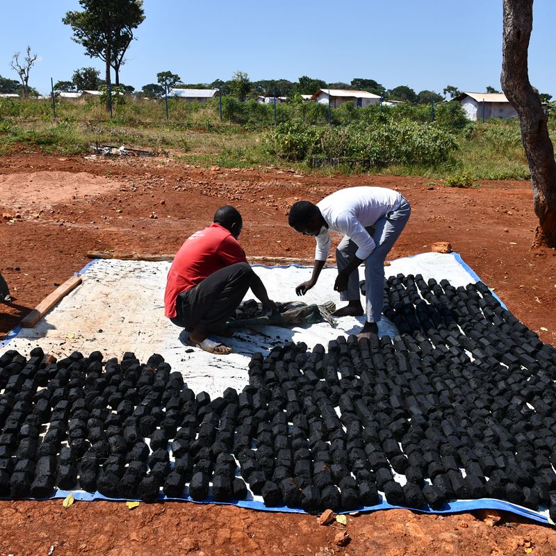 Training in bio-briquette production, Tanzania