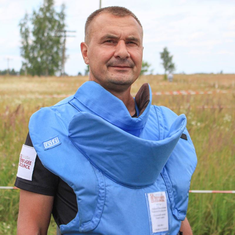 Team Leader Tadeush at the demining site in Kyiv Oblast. ©DRC Ukraine, Kyiv Oblast, 2023, Volodymyr Malynka.